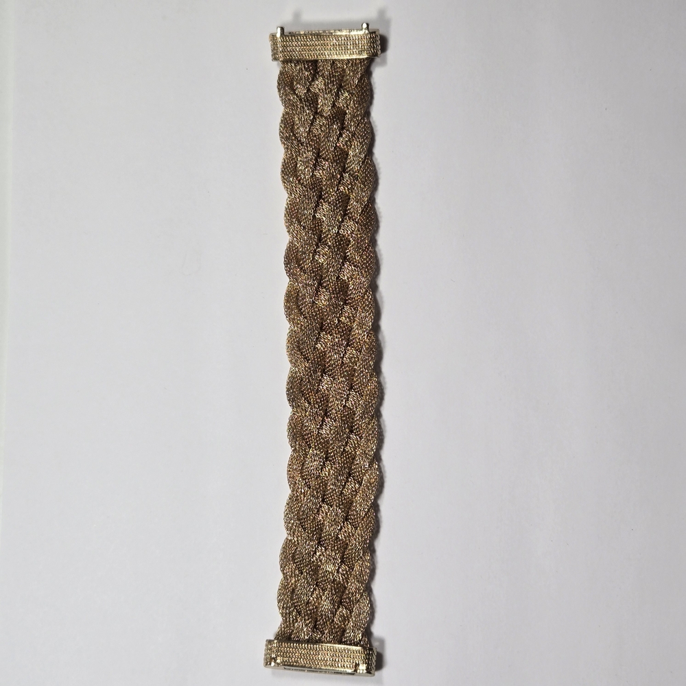 Mesh Gold tone Braided Bracelet Magnetic Closure - Picture 8 of 10